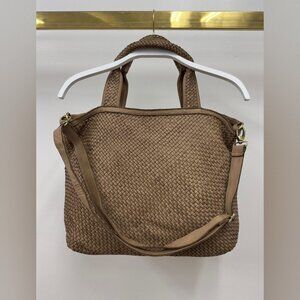 (407-MOC) INTRECCIATO (BRAIDED) LEATHER TOTE BAG WITH SHOULDER STRAP